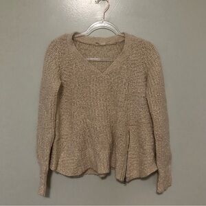 Anthropologie Moth Chunky Sweater Side Zipper Cotton Wool Small